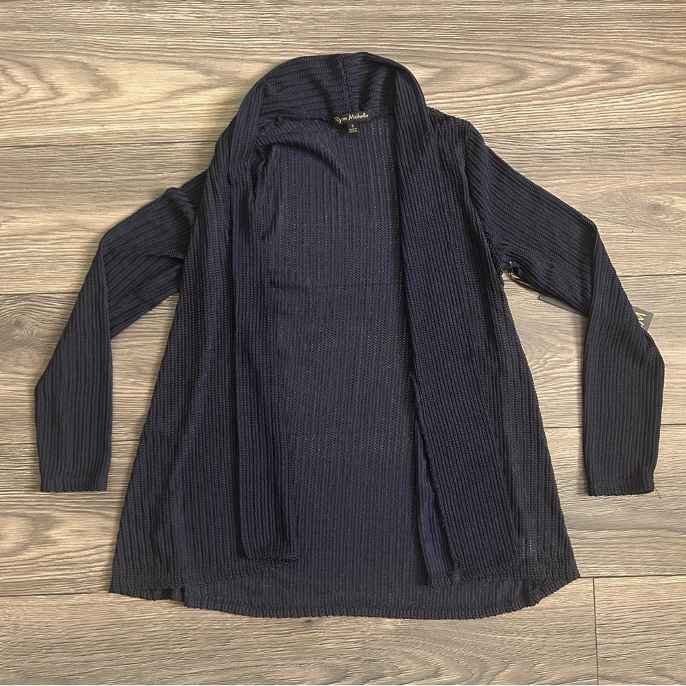 NWT Ryan Michelle Navy Blue Knitted Lightweight Cardigan